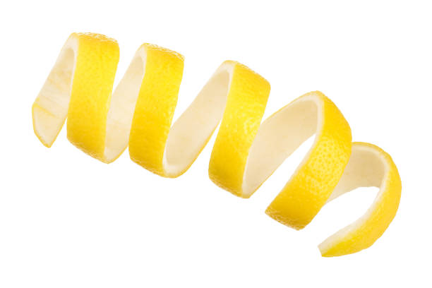 istock Lemon peel isolated on white background without a shadow. Healthy food 1181149626