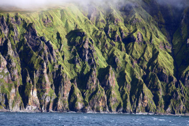 Unalaska Island, Aleutian Islands, Alaska, United States: - photographed from the Unalaska Bay