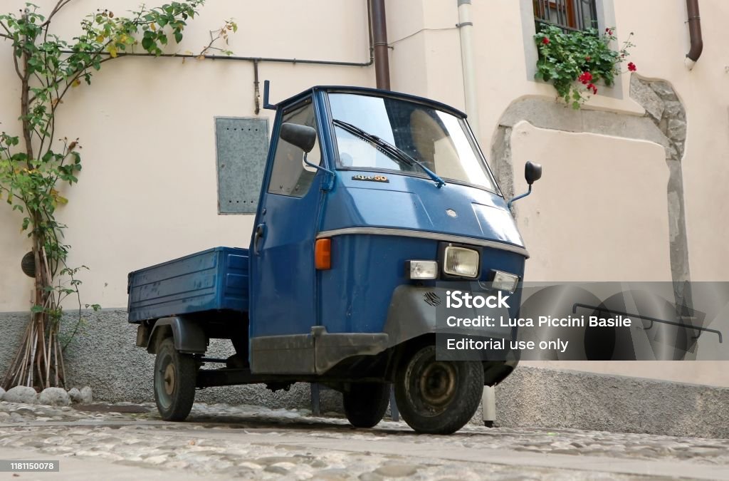 Ape 50 The Famous Italian Three Wheeled Vehicle Produced From Fifties  Parked In The Medieval Streets Of Cividale Stock Photo - Download Image Now  - iStock