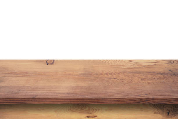 istock Empty wood table on isolate white background and display montage with copy space for product. 1181150295
