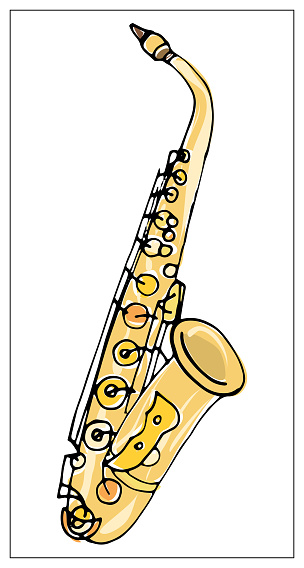 Vector Greeting Card With Saxophone Cartoon Colored Isolated Objects On A  White Background Multicolored Hand Drawn Illustration Stock Illustration -  Download Image Now - iStock