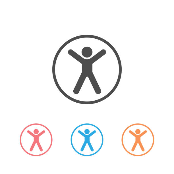 bildbanksillustrationer, clip art samt tecknat material och ikoner med hjälpmedels ikonuppsättning universell åtkomst-vektor - tillgänglighet