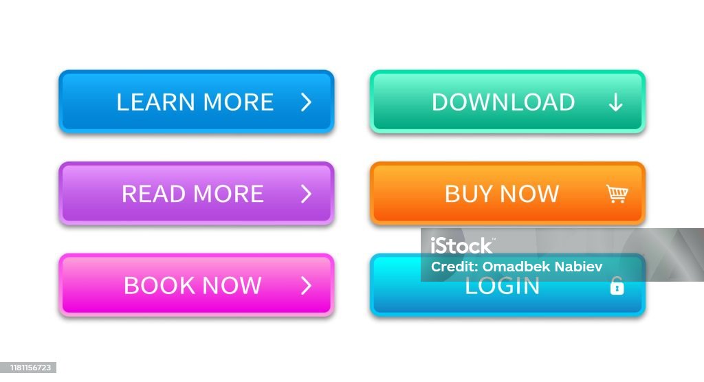 Rectangular Web Button Multicolored Rectangular Shape Web Button Stock Illustration - Download ...