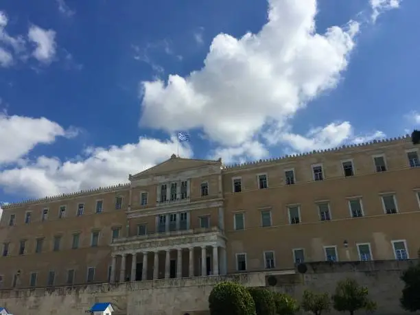Hellenic Parliament, the parliament of Greece, located in the Old Royal Palace, overlooking Syntagma Square in Athens