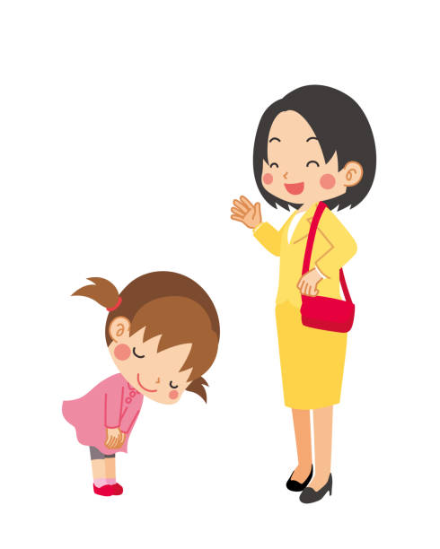 ilustrações de stock, clip art, desenhos animados e ícones de little girl and young woman - pigtails ethnic little girls teenage girls