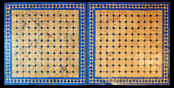 istock Two moroccan mosaic table view from above 1181164827