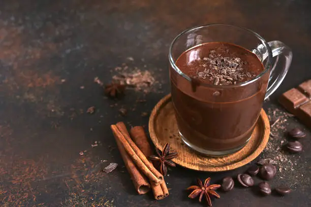 Photo of Delicious homemade hot chocolate with cinnamon