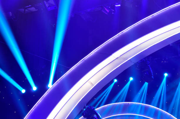 istock Stage lighting effect in the dark, close-up pictures 1181167874