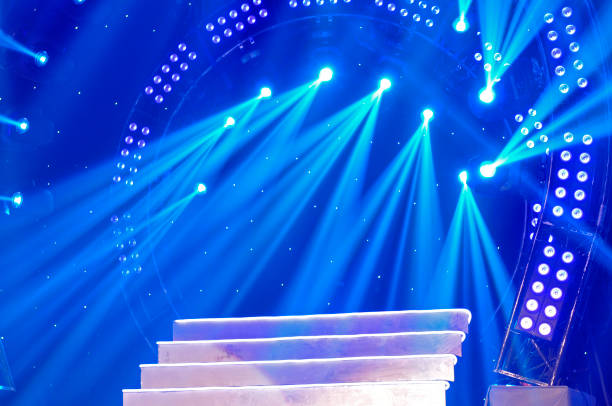 istock Stage lighting effect in the dark, close-up pictures 1181168103