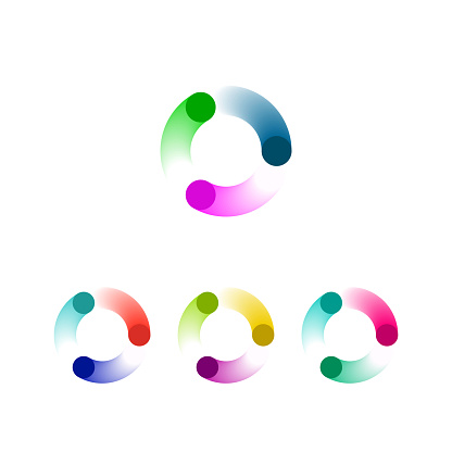 color gradient vivid circle icon collection