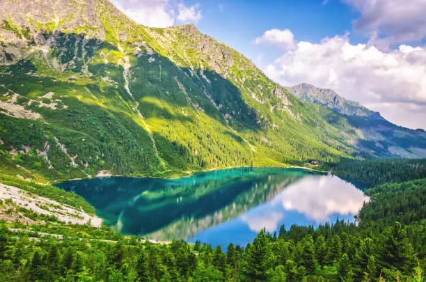 Photo of Morskie Oko lake at Tatra mountains in Poland