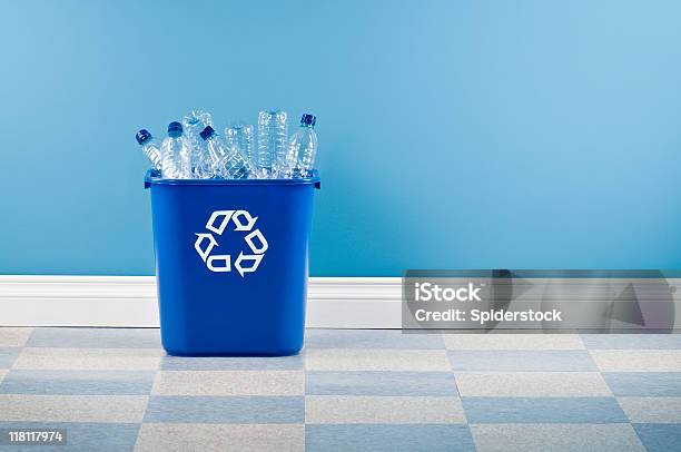 Recycling Container With Plastic Bottles Stock Photo - Download Image Now - Recycling, Plastic, Recycling Symbol