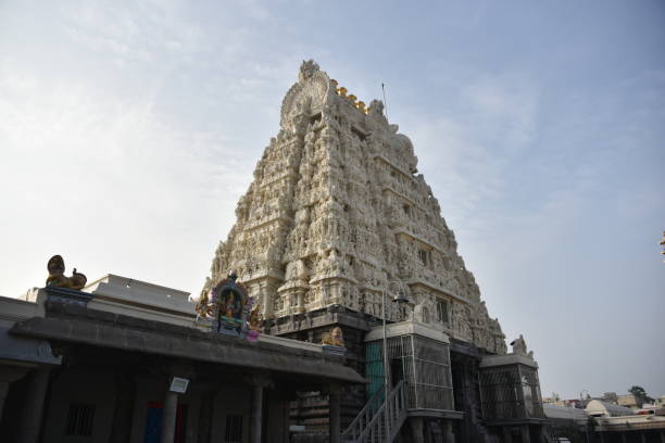 храм камакши амман, канчипурам, тамилнад, индия - tamil nadu tamil temple amman стоковые фото и изображения