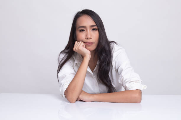 istock Asian girl is getting bore. 1181190752