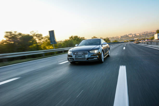 Audi S5 in motion Audi S5 
Shoot on highway in Belgrade, Serbia. 
October 12, 2019 status car photos stock pictures, royalty-free photos & images