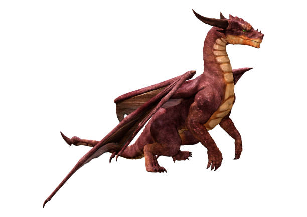 istock 3D illustration fantasy dragon on white 1181193896