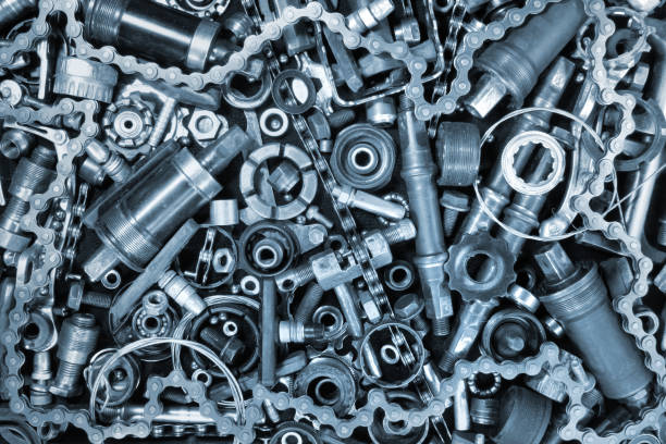 istock Pile of old bicycle parts and tools 1181197413
