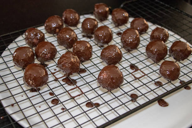 istock Chocolate balls on kitchen counter looking amazing closeup 1181198477
