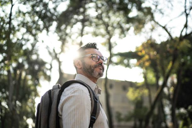 Portrait of man looking away