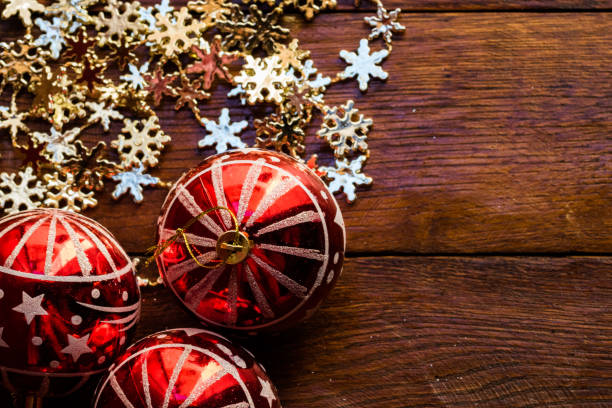 istock Christmas decorations on wooden board. Christmas concept. 1181201275