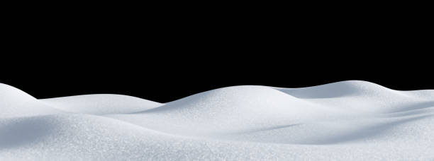 Isolated snow hills landscape. Winter snowdrift background