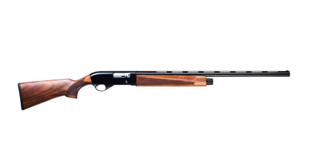 istock Old american wild west rifle isolated in white background 1181208056