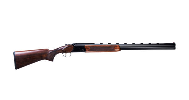 istock Old american wild west rifle isolated in white background 1181208758