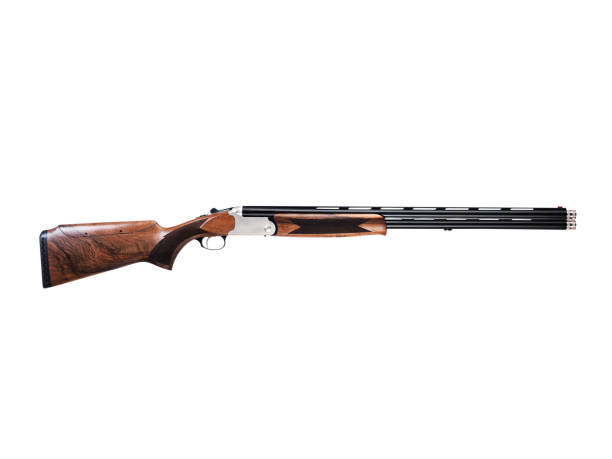 istock Old american wild west rifle isolated in white background 1181208898