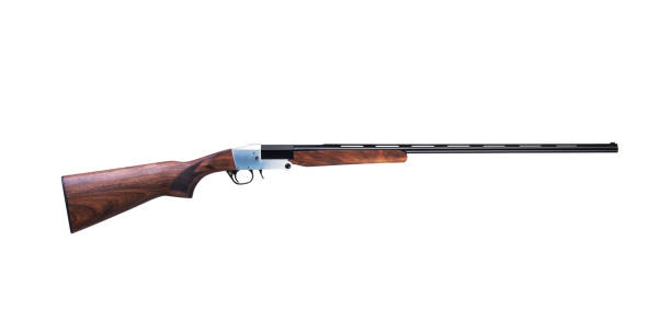 istock Old american wild west rifle isolated in white background 1181209017