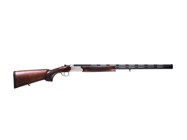 istock Old american wild west rifle isolated in white background 1181209057