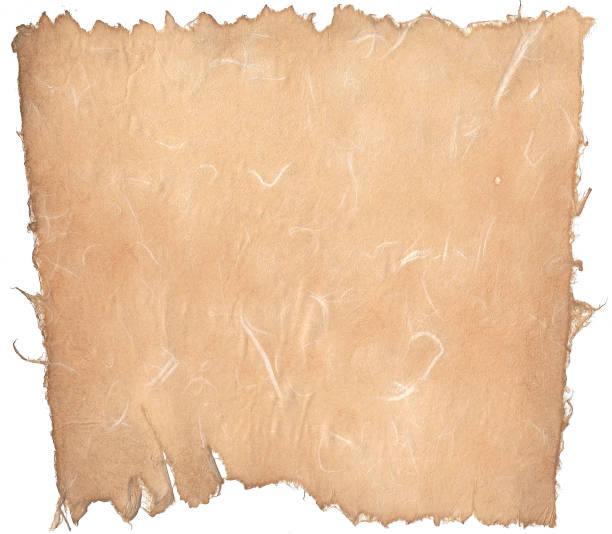 istock Brown Korean traditional paper with ragged edges 1181209106