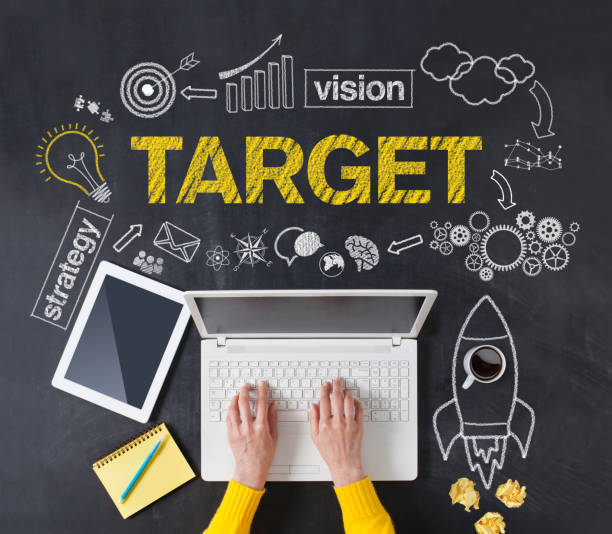 istock Directly above of a business woman's hand using laptop 1181209204