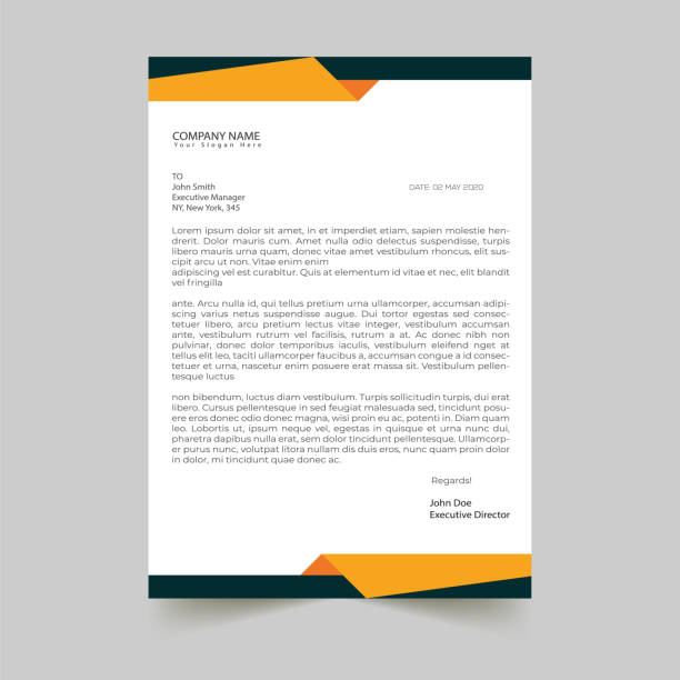 Modern And Clean Letterhead Design Template Modern And Clean Letterhead Design Template Business Style Professional Template Design Creative Business Letterhead Design Template for your business newsletter mockup stock illustrations