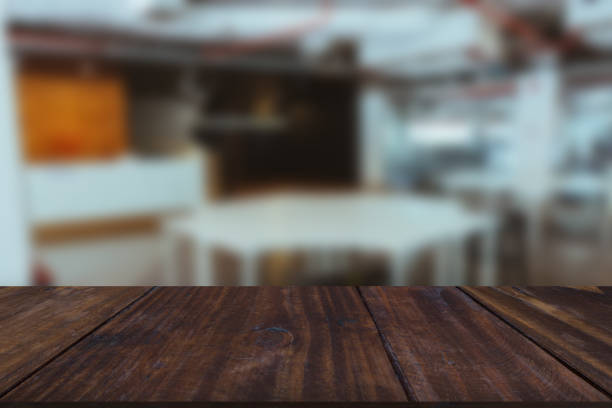 istock table & chair in co working space office interior. blur background 1181211307