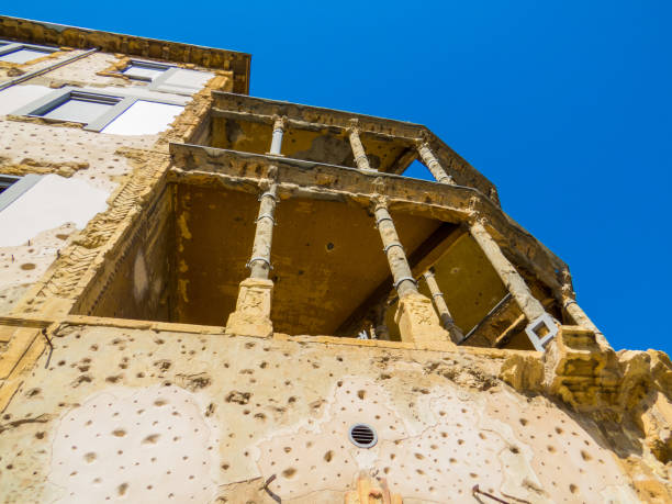 Damaged building in Beirut, Lebanon