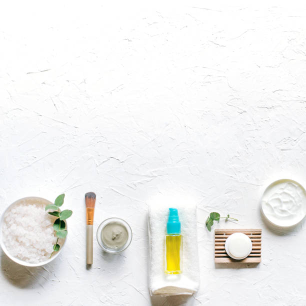 istock Light composition with cosmetic products for spa procedures. 1181217732
