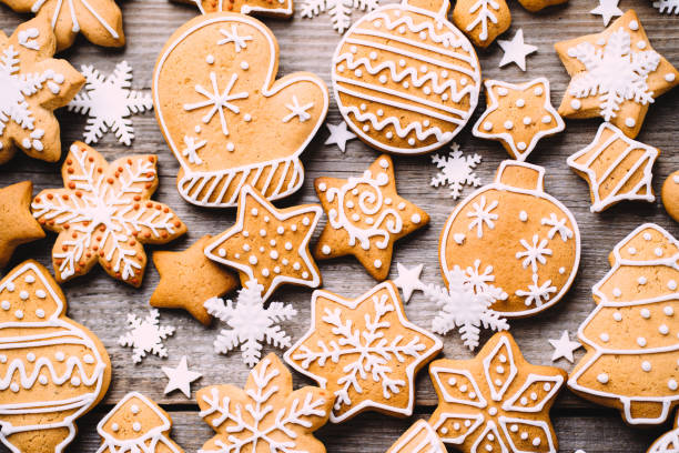 istock Christmas traditional gingerbread on wooden table 1181217956