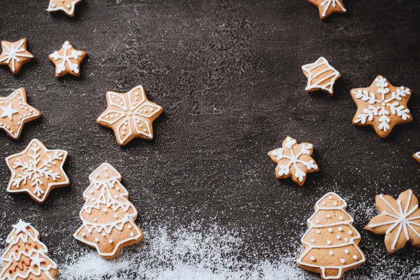istock Christmas background with gingerbread cookies 1181217993