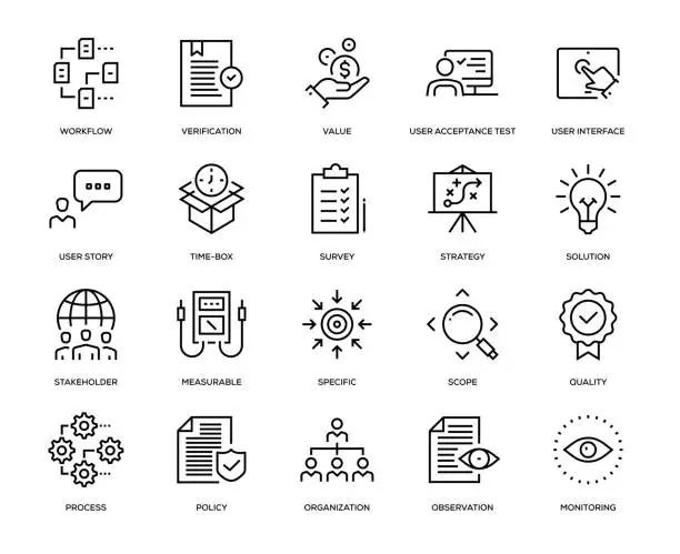 Vector illustration of Business Analysis Icon Set