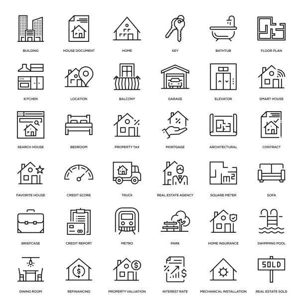 Vector illustration of Real Estate Icon Set