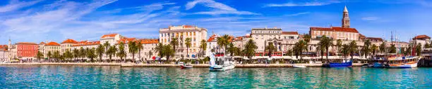 Photo of Panorama of Split downtown and marine. Popular cruise and tourist destination in Croatia