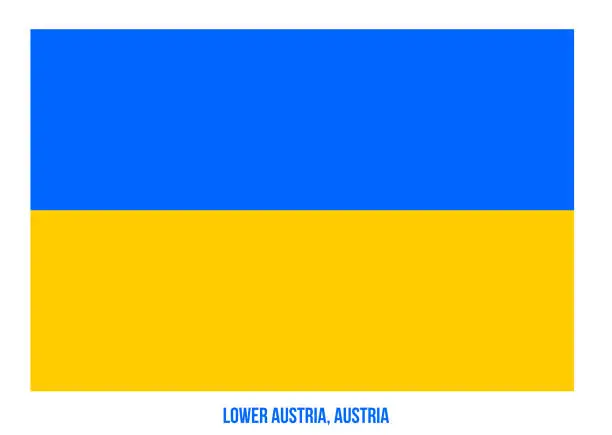 Vector illustration of Lower Austria Flag Vector Illustration on White Background. States Flag of Austria.