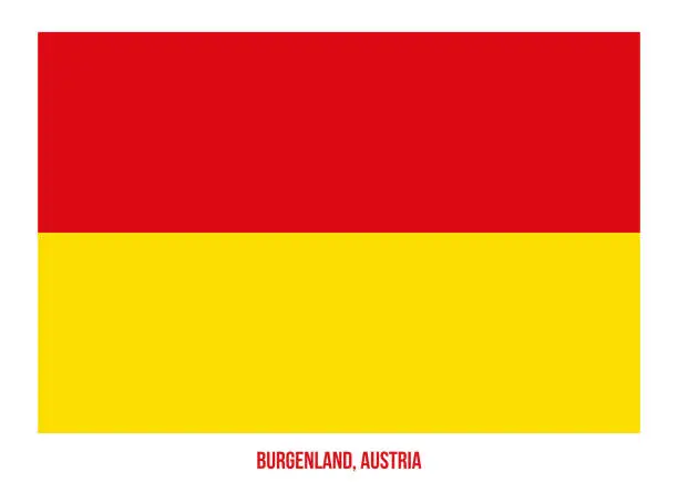 Vector illustration of Burgenland Flag Vector Illustration on White Background. States Flag of Austria.