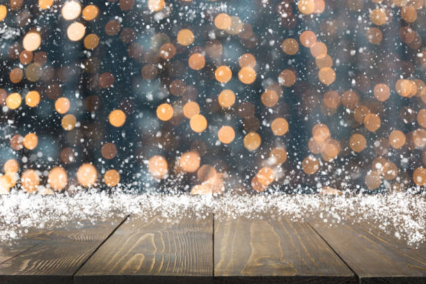 istock Christmas holiday background with empty tabletop for display your product. 1181229168
