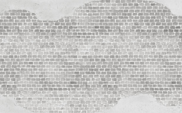 istock Vintage white washed plastered brick wall textured background. 1181231185
