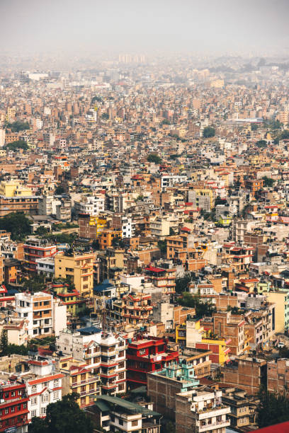 aerial view of kathamandu rooftop aerial view of kathamandu rooftop thamel stock pictures, royalty-free photos & images
