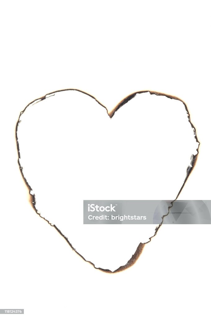 Burnt Heart Shaped Paper Stock Photo - Download Image Now - Burnt