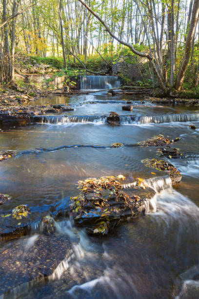 istock River landscape with a waterfall in the woods 1181244102