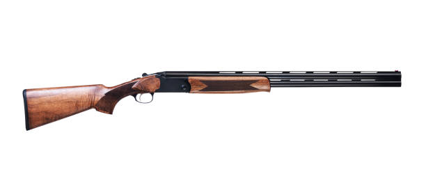 istock Old american wild west rifle isolated in white background 1181244342