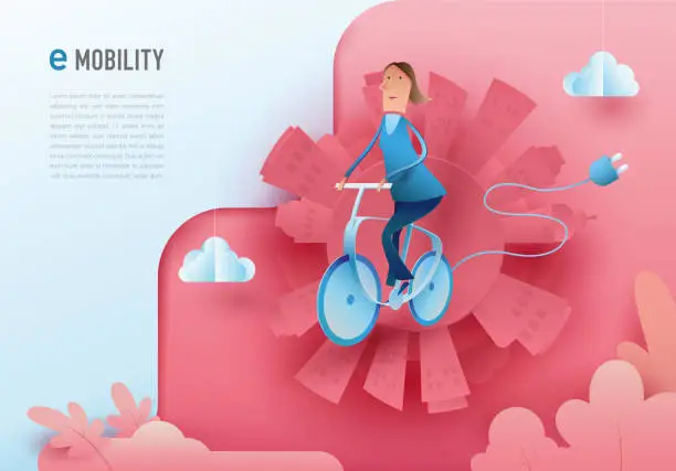 Vector illustration of e-mobility bike